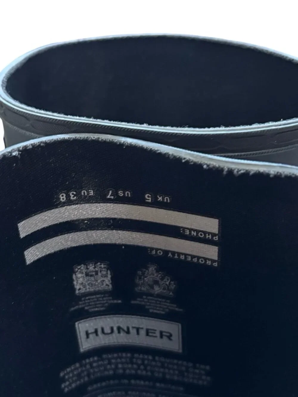 Hunter Original Tall Matte Black Rain Boots US Women's 7